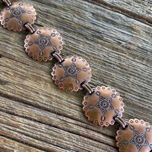 Vintage Copper concho bracelet southwestern retro cabincore rustic cottagecore